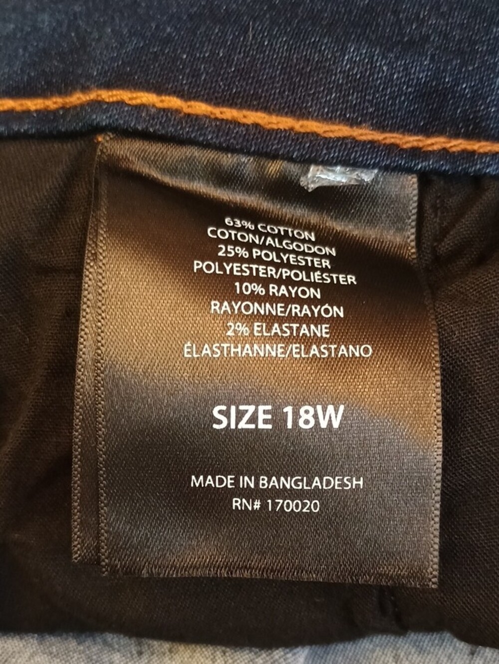 +SZ NWOT Tahari SZ 18W Navy"Natalie" Straight-Leg Jeans - Picture 7 of 9